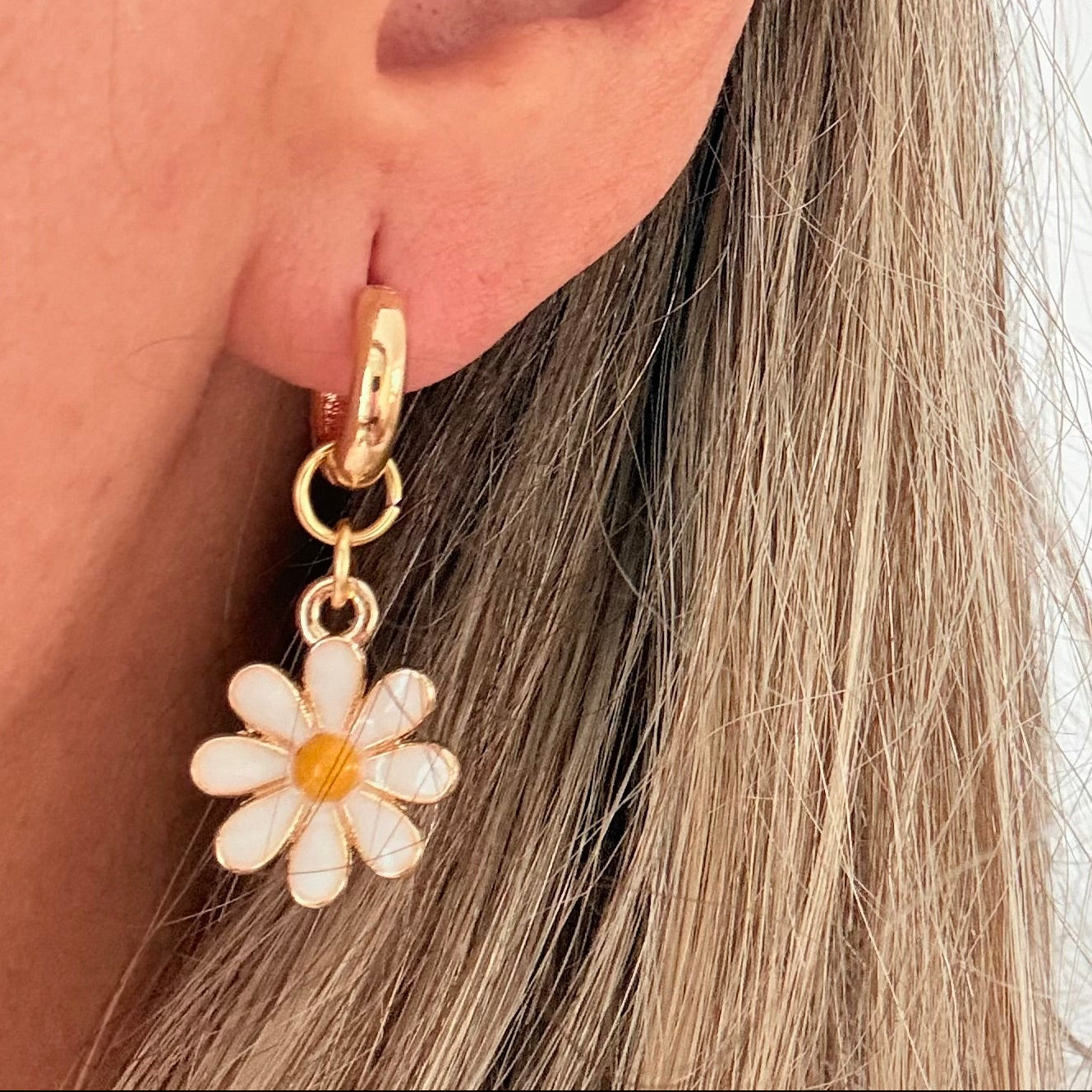 Daisy Hoop Earrings
