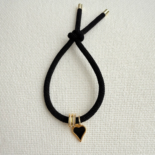 Sweetheart Adjustable Bracelet - Black
