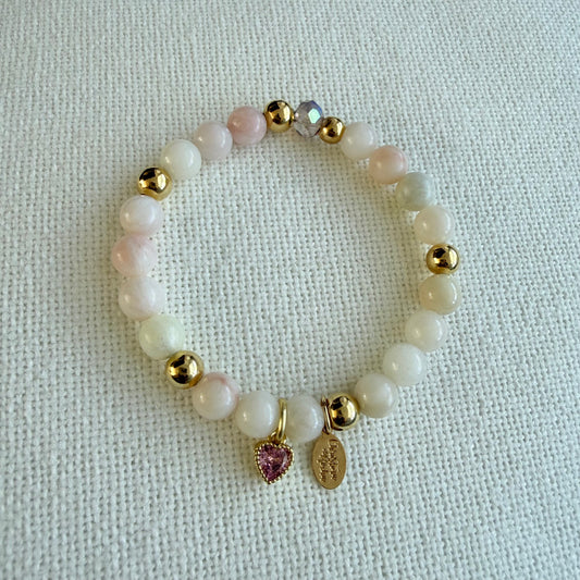 Jade Pink Heart Bracelet