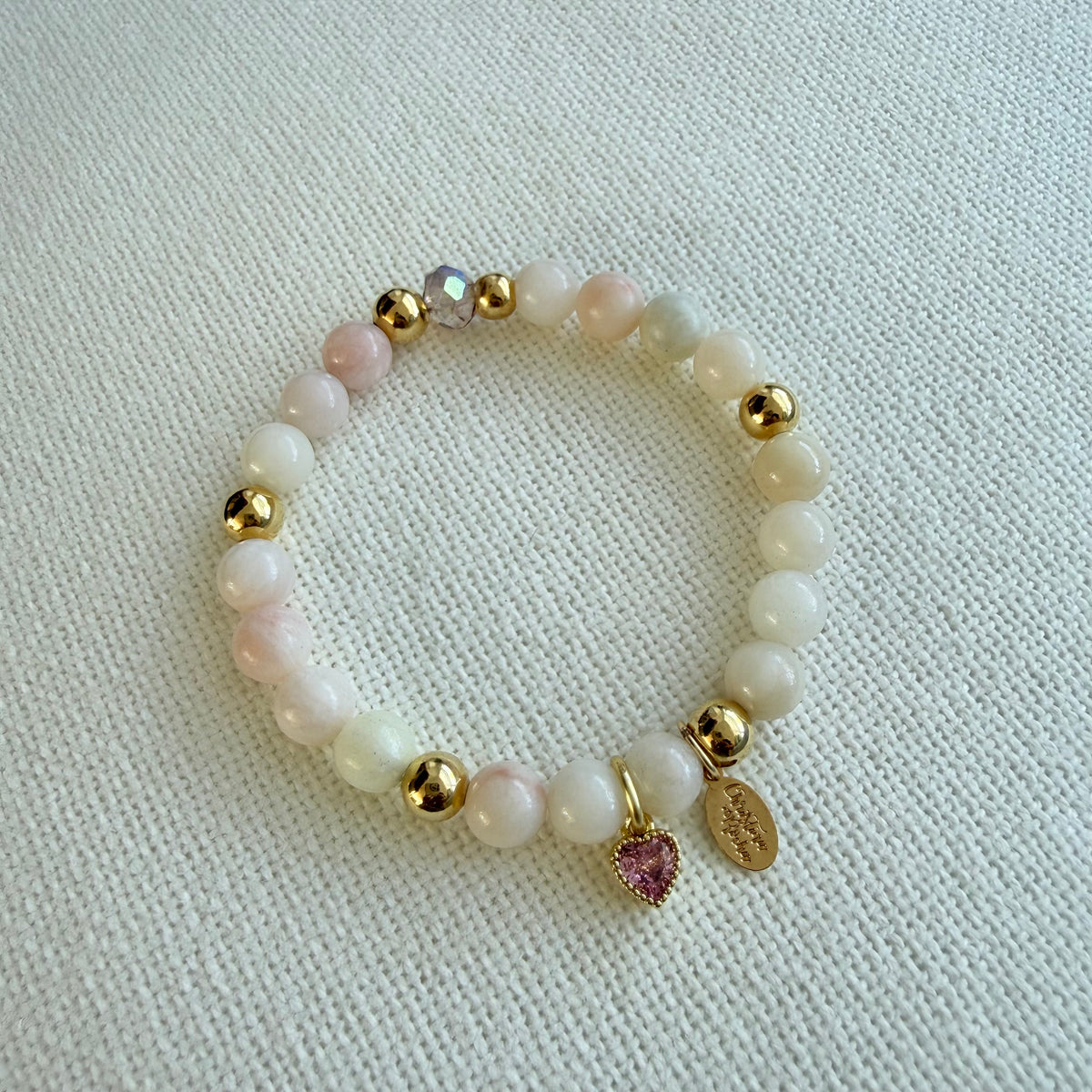 Jade Pink Heart Bracelet
