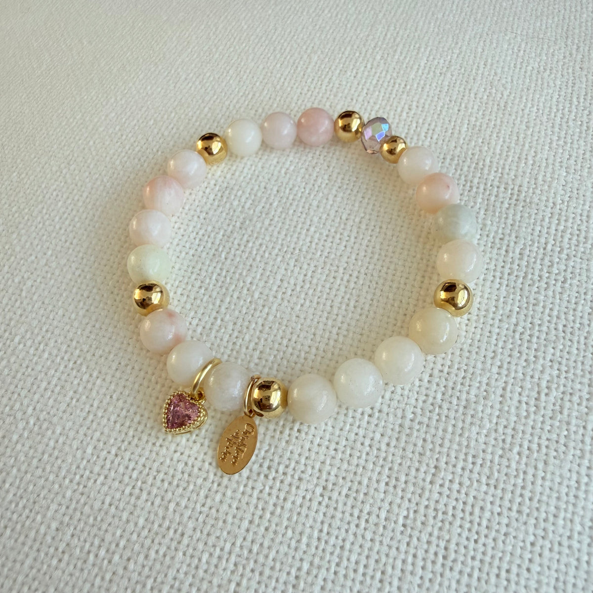 Jade Pink Heart Bracelet