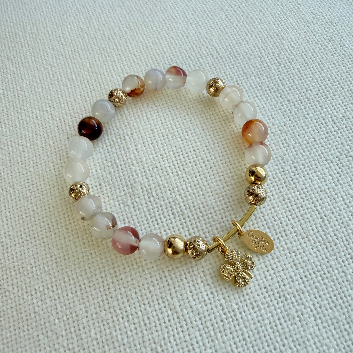 Autumn Agate Clover Bracelet