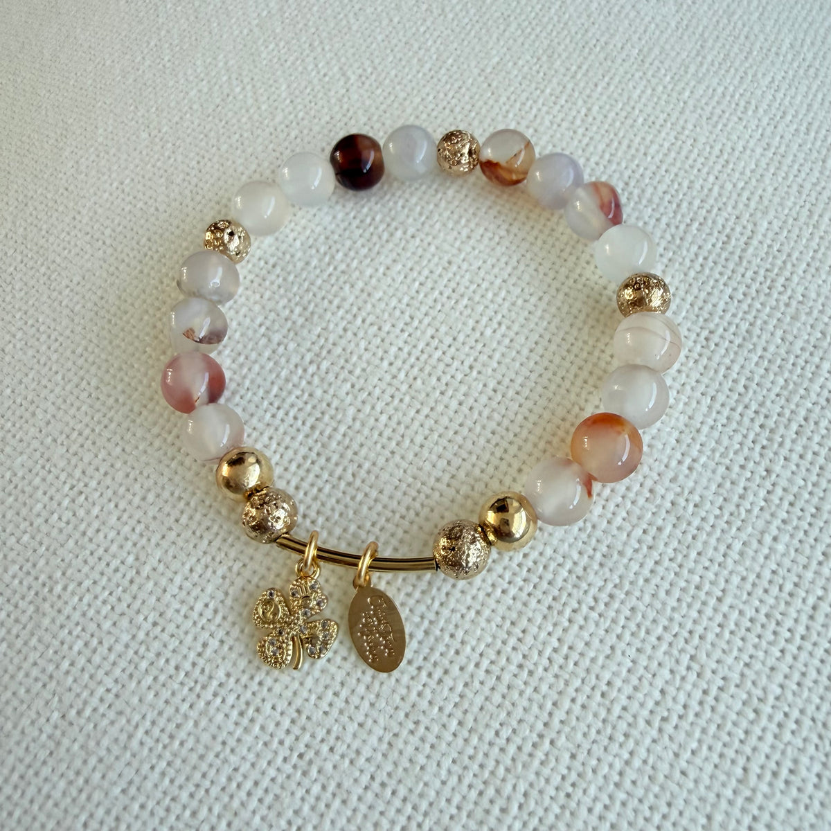 Autumn Agate Clover Bracelet