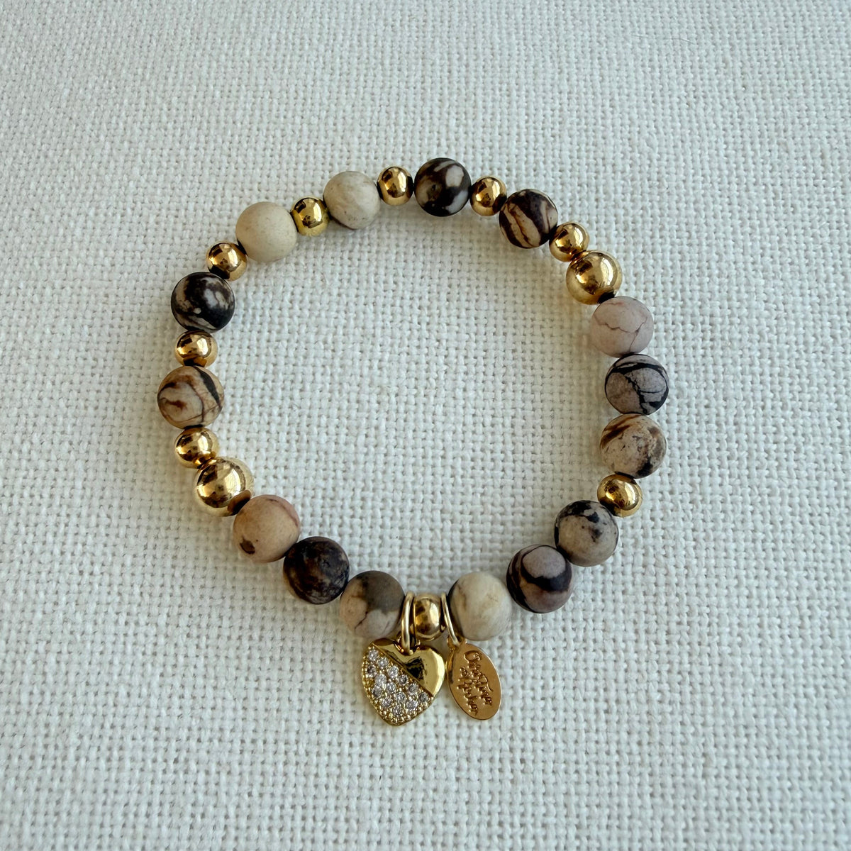 Marbled Jasper Heart Bracelet