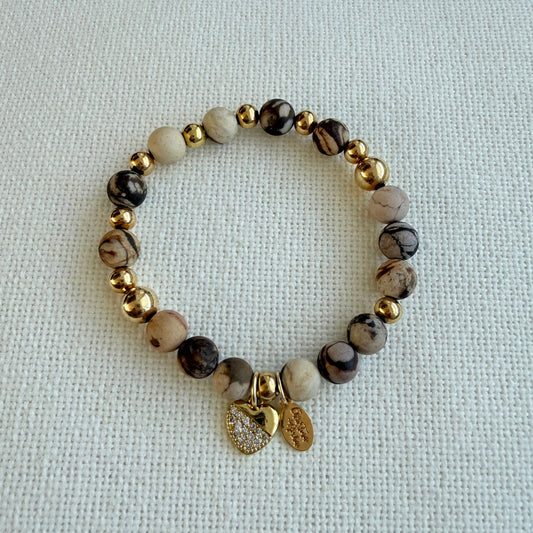 Marbled Jasper Heart Bracelet