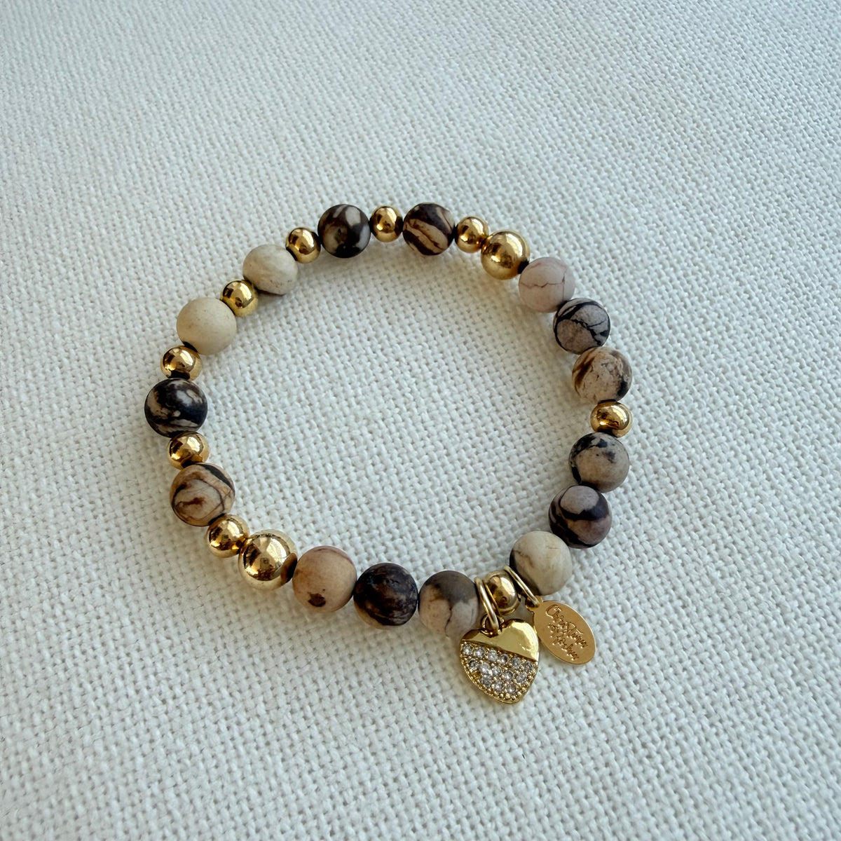 Marbled Jasper Heart Bracelet