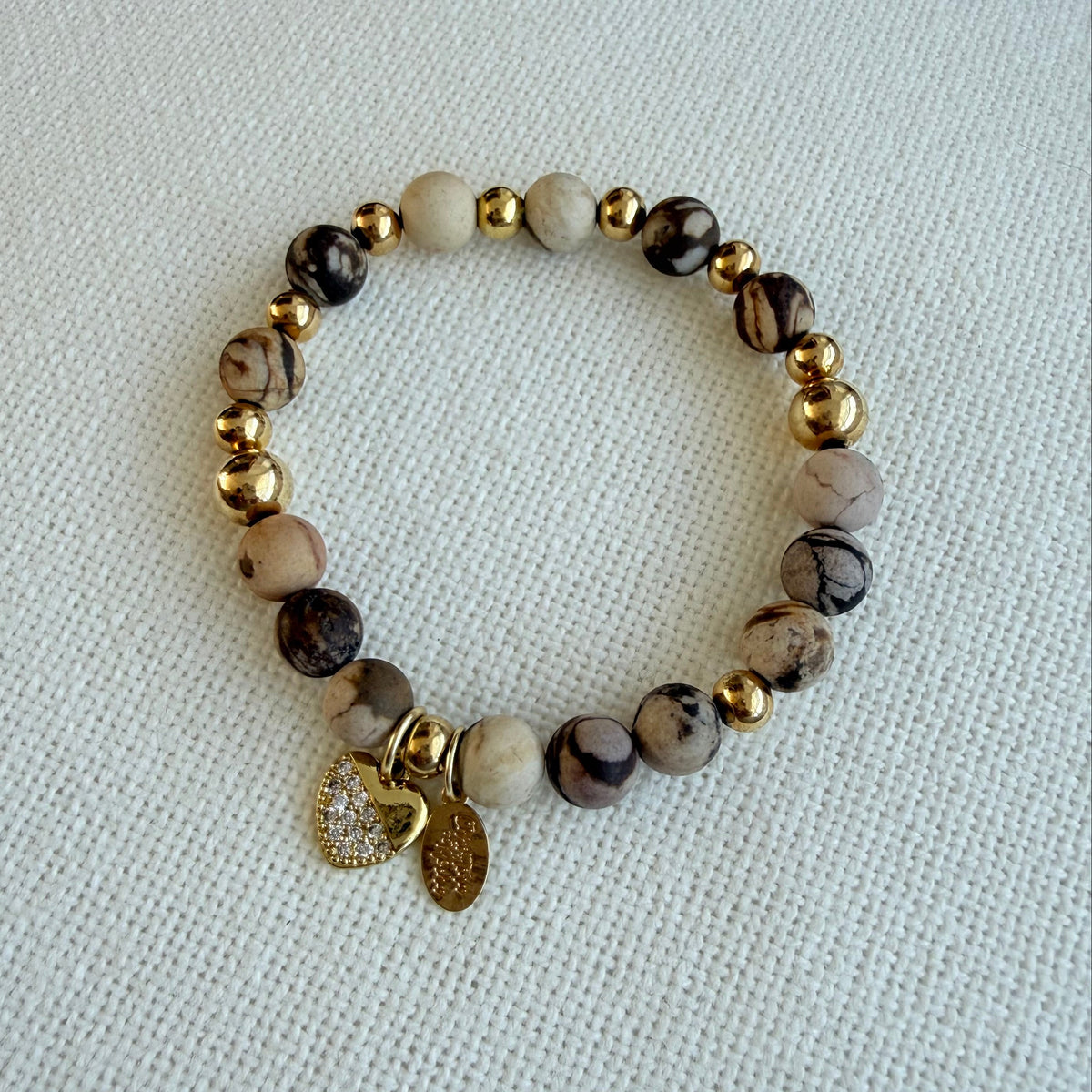 Marbled Jasper Heart Bracelet