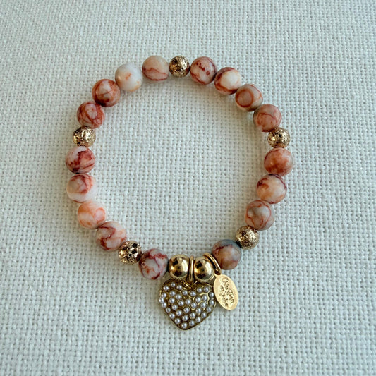 Terracotta Jasper Heart Bracelet