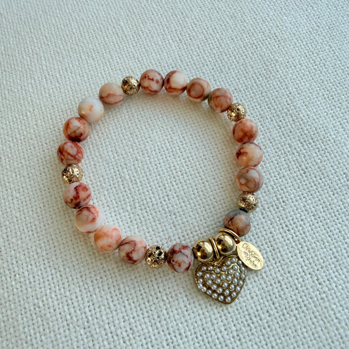 Terracotta Jasper Heart Bracelet