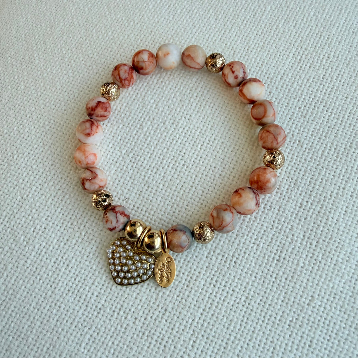 Terracotta Jasper Heart Bracelet