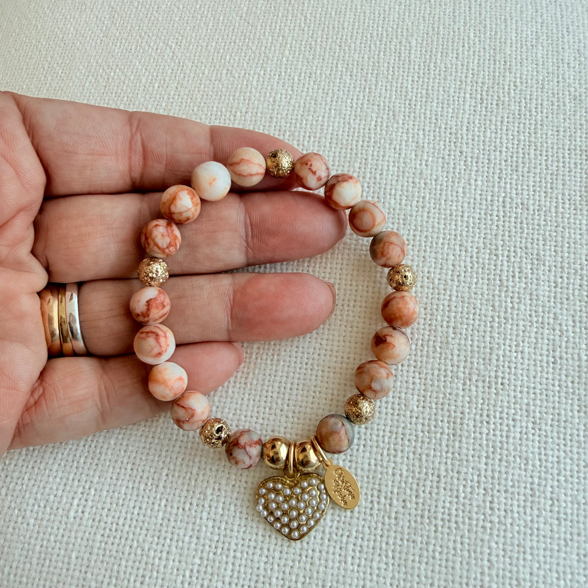 Terracotta Jasper Heart Bracelet