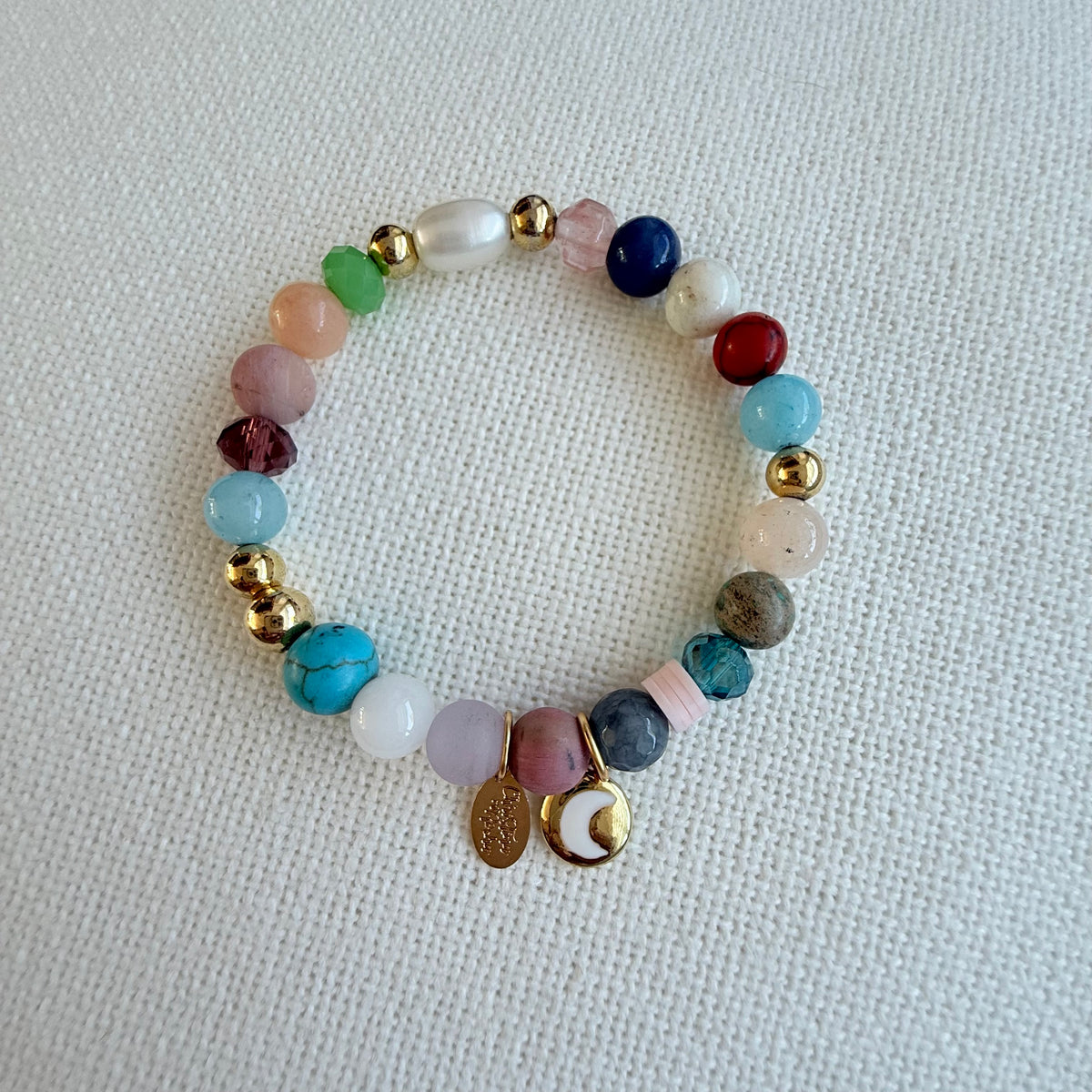 Gemstones Moon Bracelet