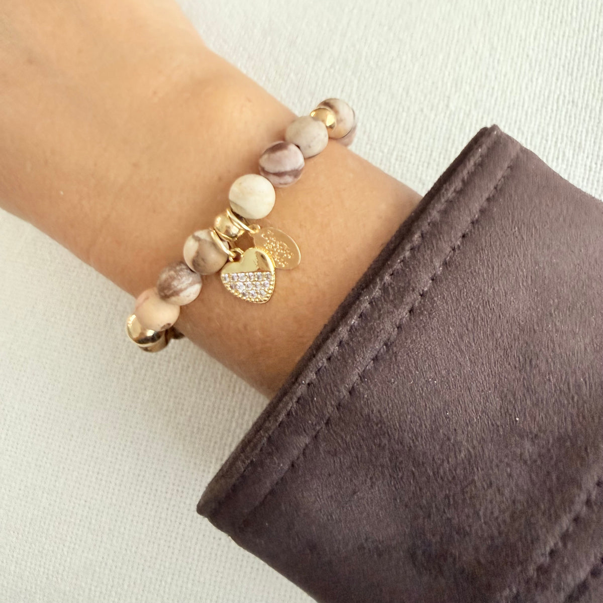 Marbled Jasper Heart Bracelet