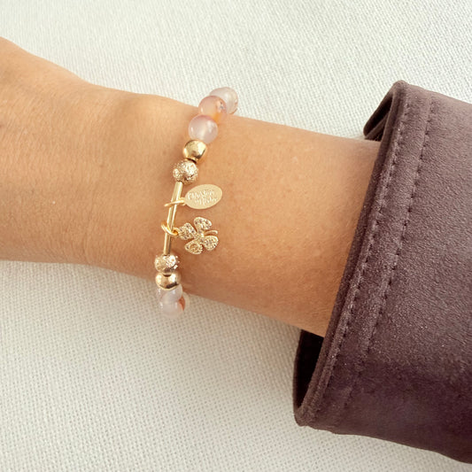 Autumn Agate Clover Bracelet