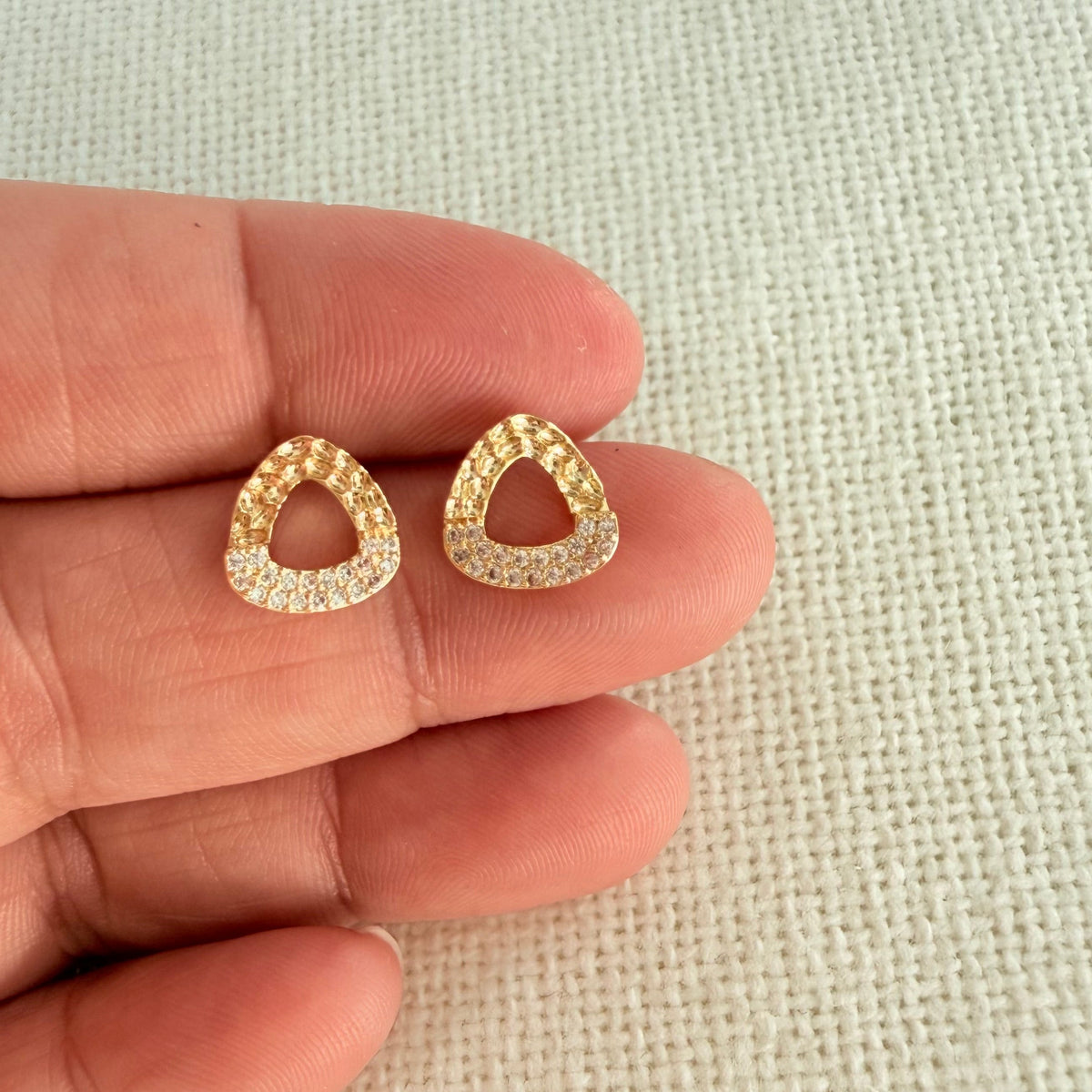 Crystal Triangle Earrings