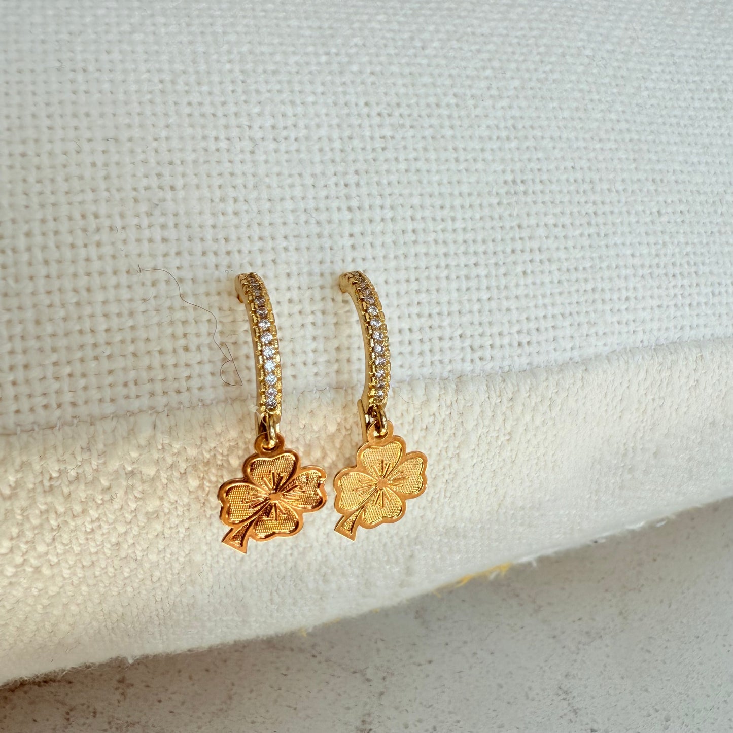Lucky Clover Hoop Earrings