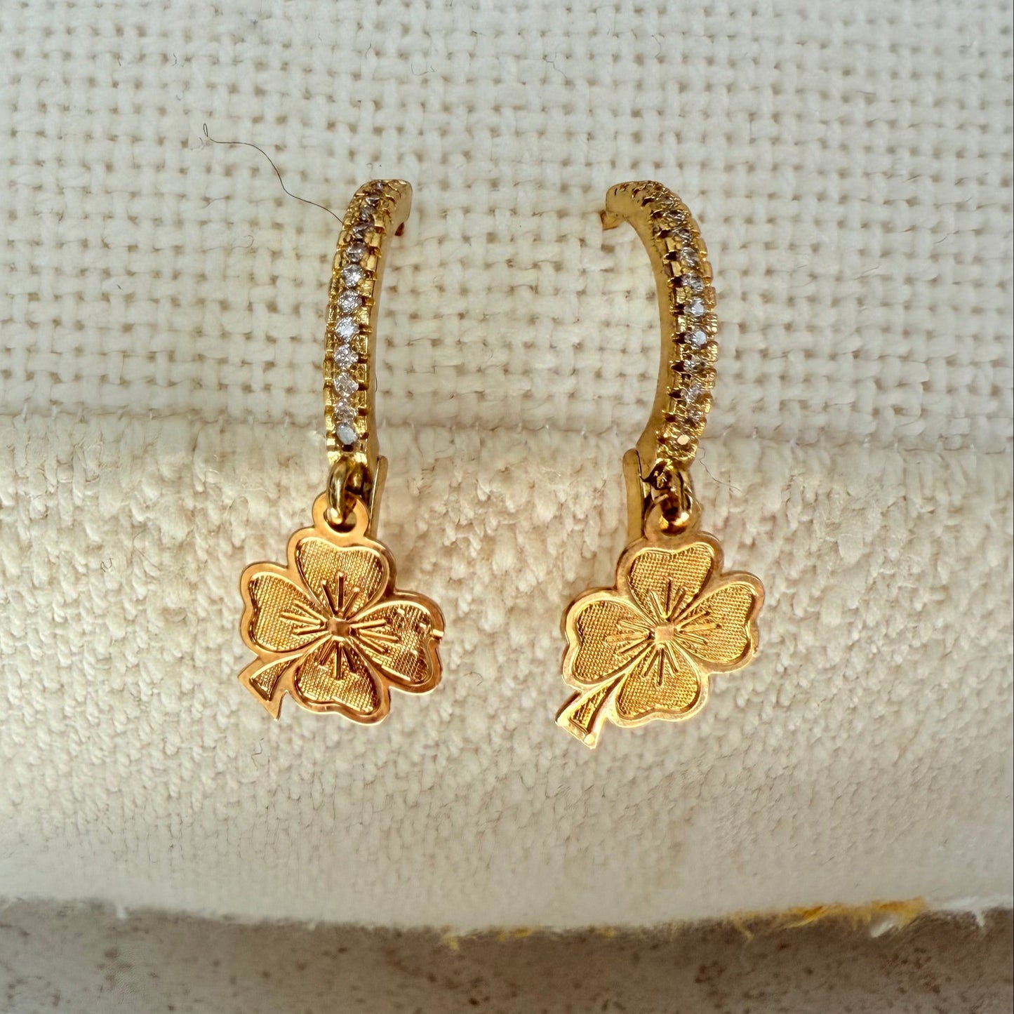 Lucky Clover Hoop Earrings