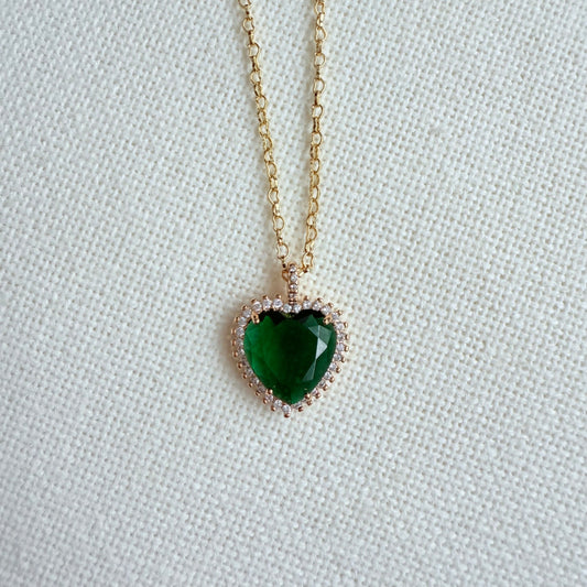 Emerald Green Heart Necklace