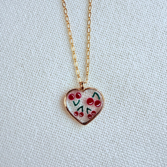 Cherry Heart Necklace