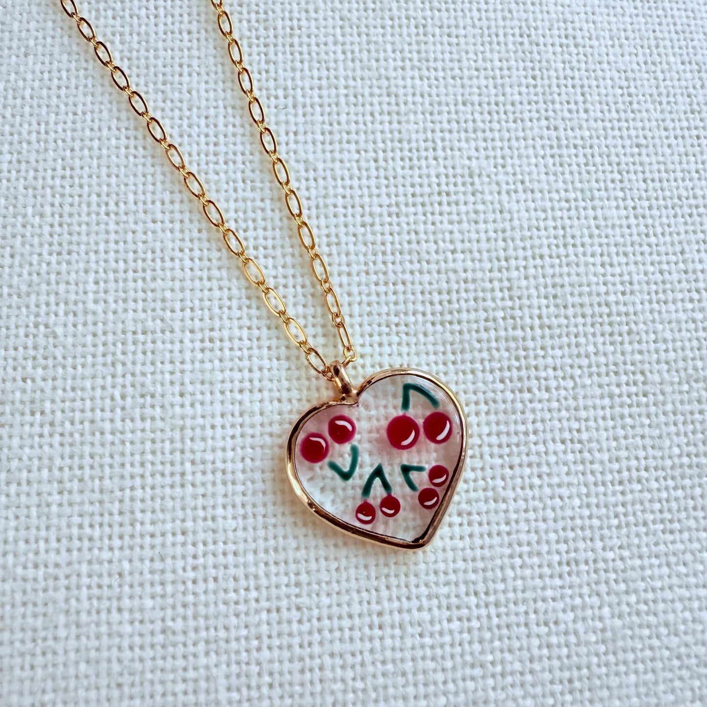 Cherry Heart Necklace