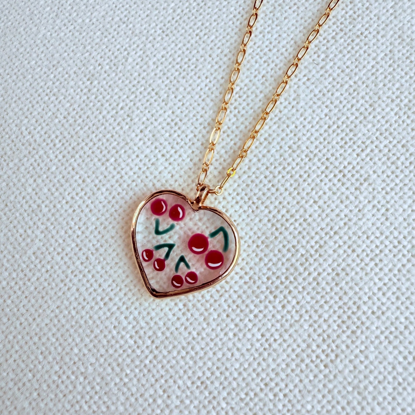 Cherry Heart Necklace