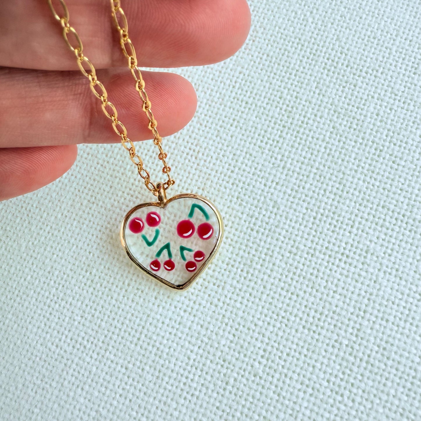 Cherry Heart Necklace