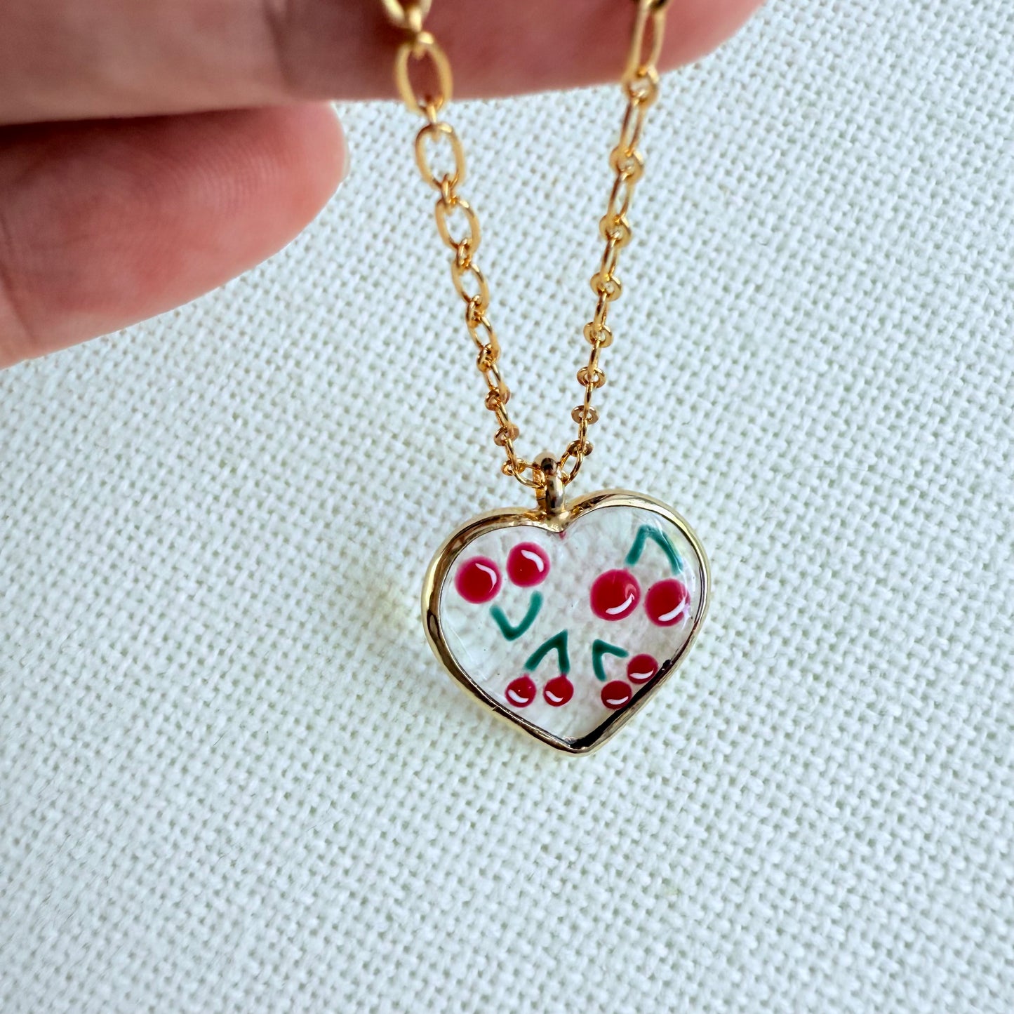 Cherry Heart Necklace