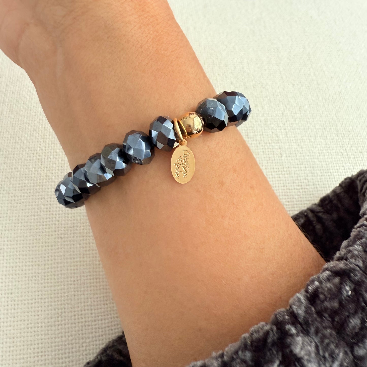 Murano Glow Bracelet – Dark Grey