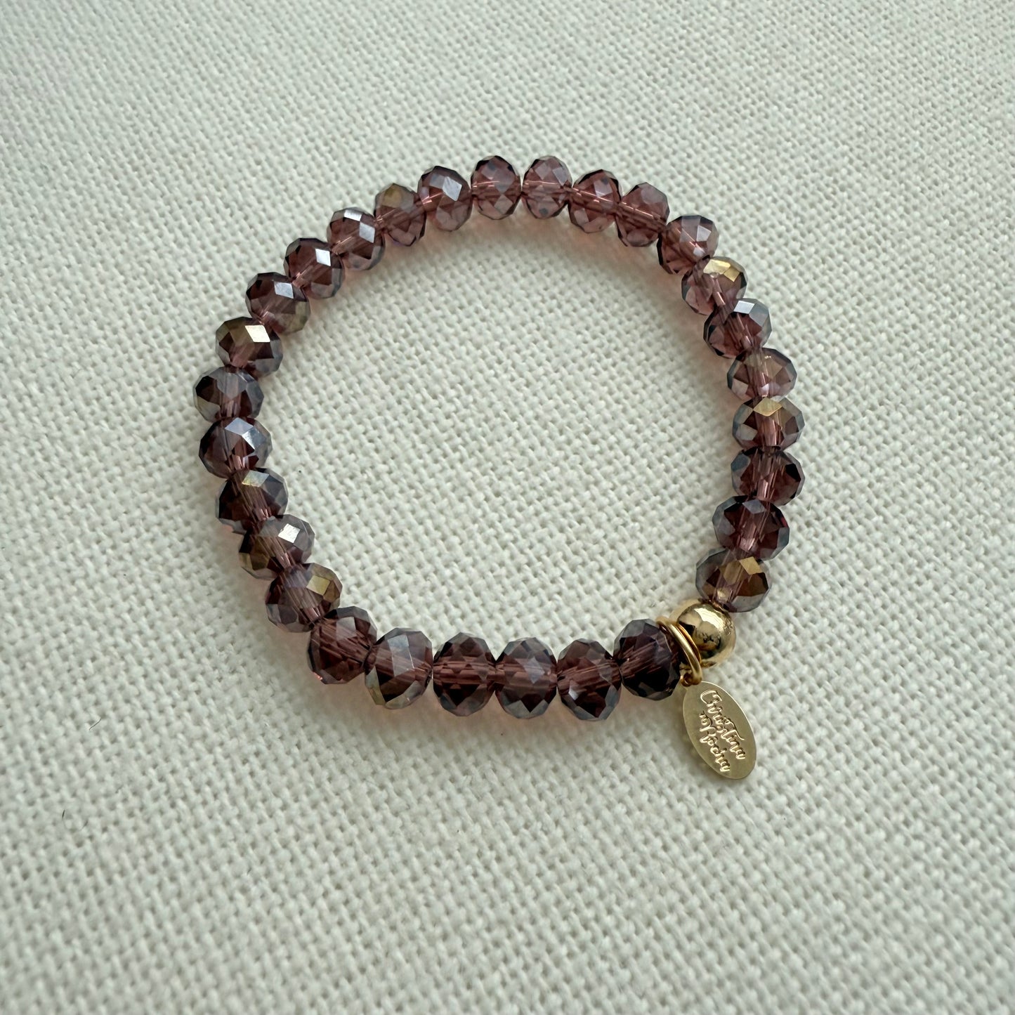 Murano Glow Bracelet – Smoky Champagne