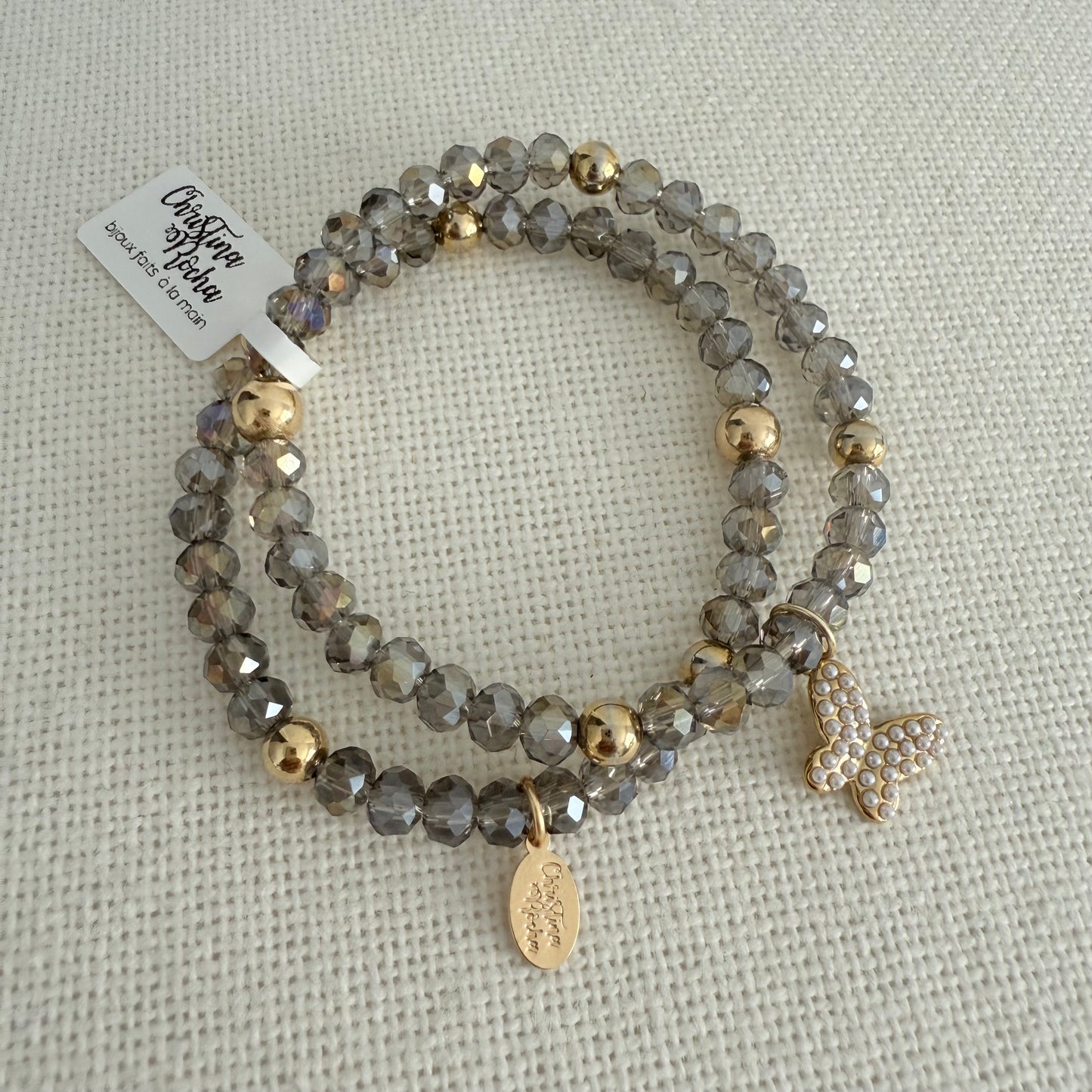 Double Silver Murano Bracelet