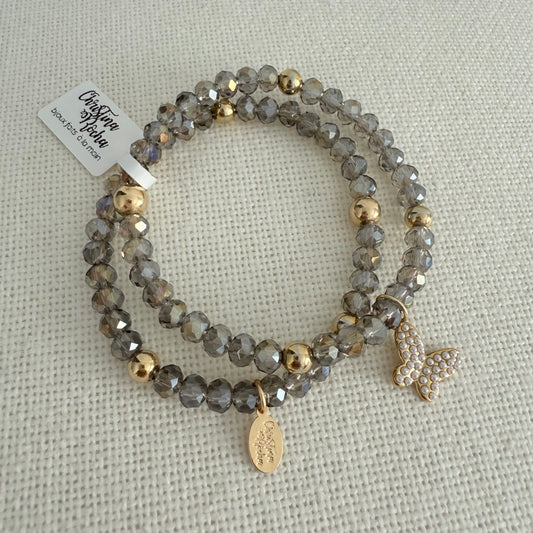 Double Silver Murano Bracelet